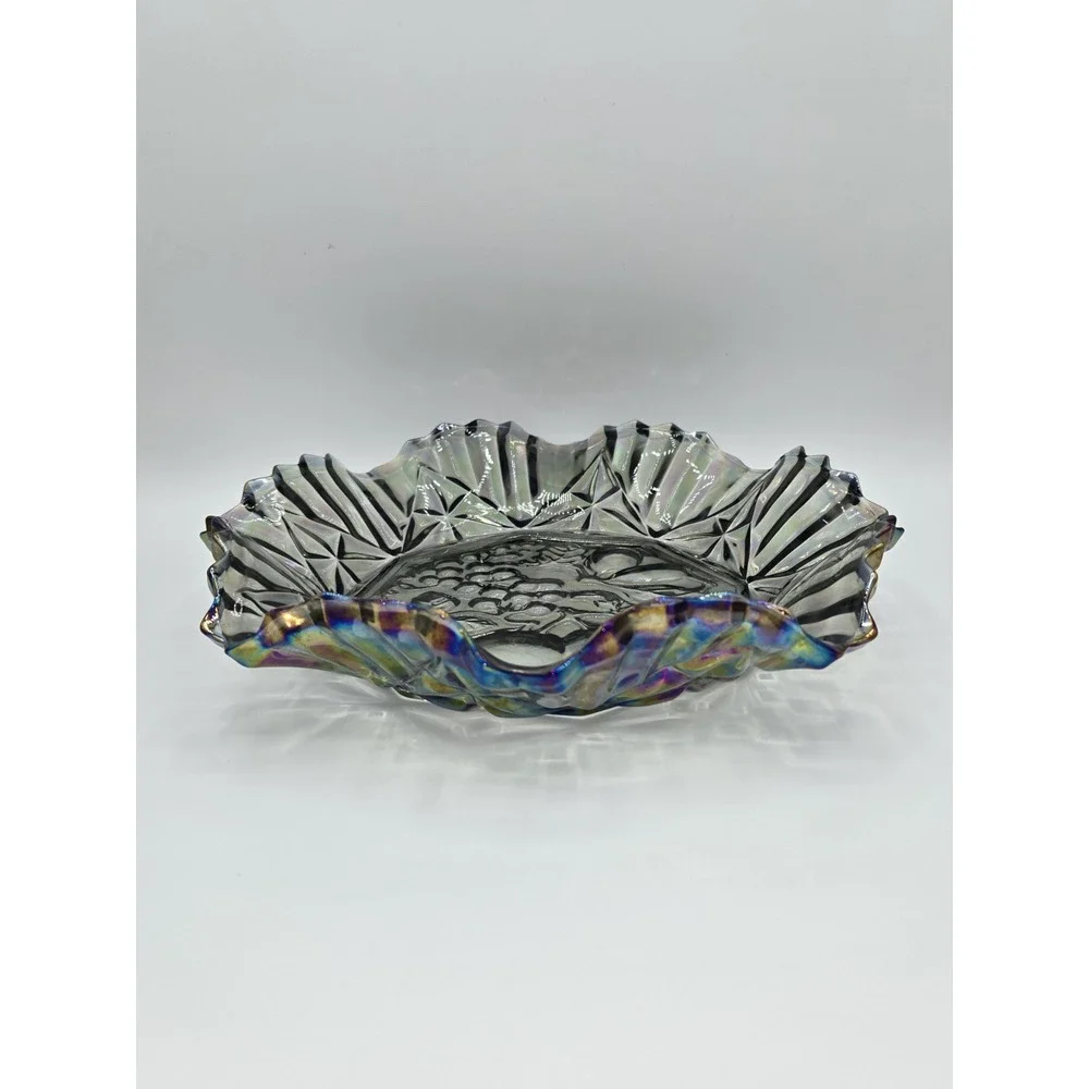 Federal Glass‎ Pioneer Smoke Iridescent Carnival Glass 11